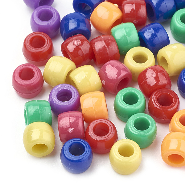 

PandaHall Opaque Acrylic European Beads, Column, Mixed Color, 8x6mm, Hole: 4mm, about 2380pcs/500g Acrylic Column Multicolor