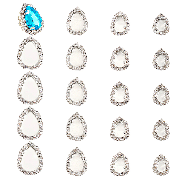 

PandaHall Prong Settings for Gemstones, 24pcs 4 Styles Crystals Holder Bezel, Teardrop Rhinestone Closed Back Setting Sewing Rhinestones..., Clear