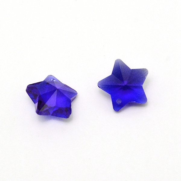 

PandaHall Transparent Glass Pendants, Faceted, Star Charms, Blue, 13x13.5x7mm, Hole: 1mm Glass Star Blue