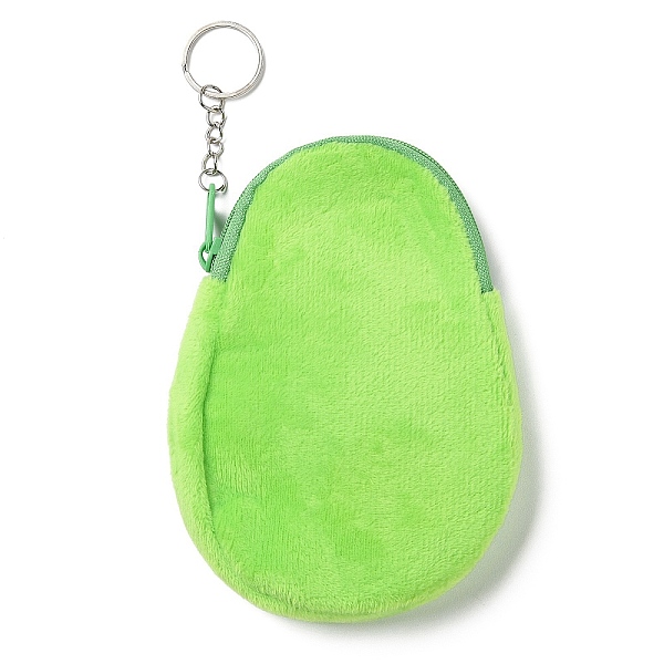 

PandaHall Cartoon Style Avocado Fluffy Cloth Wallets, Change Purse with Zipper & Keychain, for Women, Yellow, 17.5cm Cloth Avocado Yellow