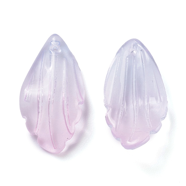 

PandaHall Transparent Glass Pendants, Petaline, Lilac, 22x12x5mm, Hole: 1mm Glass Petaline Purple