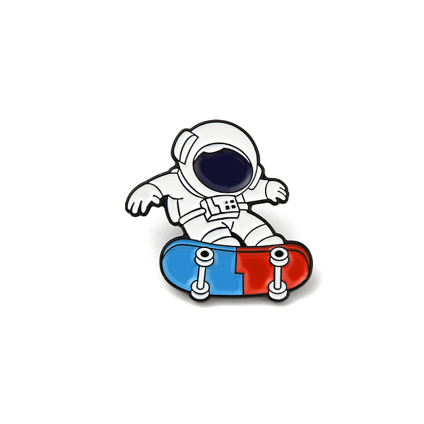 

PandaHall Spaceman Skateboarding Enamel Pin, Astronaut Alloy Enamel Brooch for Backpack Clothes, Electrophoresis Black, Colorful...