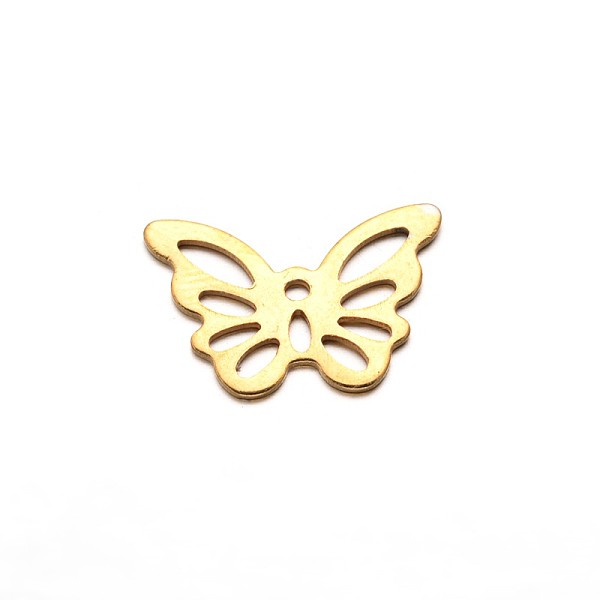 

PandaHall Butterfly 304 Stainless Steel Pendants, Golden, 15x10.5x0.5mm, Hole: 1mm 304 Stainless Steel Butterfly
