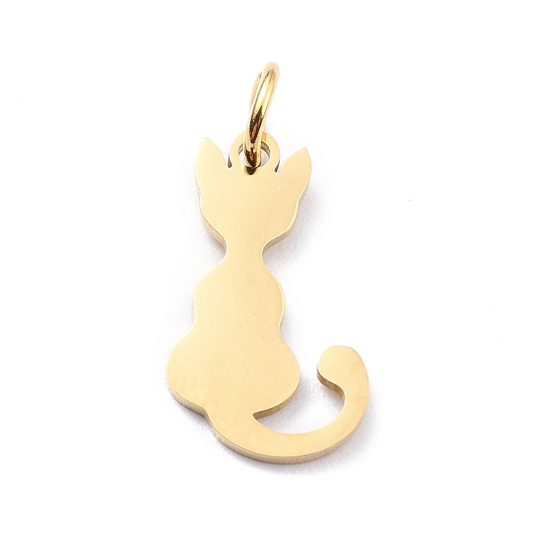 

PandaHall 201 Stainless Steel Pet Charms, Manual Polishing, Cat Kitten Charms, Stamping Blank Tag, Golden, 15.5x9x1mm, Hole: 3mm 201...