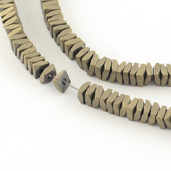 

PandaHall Faceted Square Electroplate Non-magnetic Synthetic Hematite Bead Strands, Matte Style, Light Gold Plated, 3x3x1mm, Hole: 1mm...
