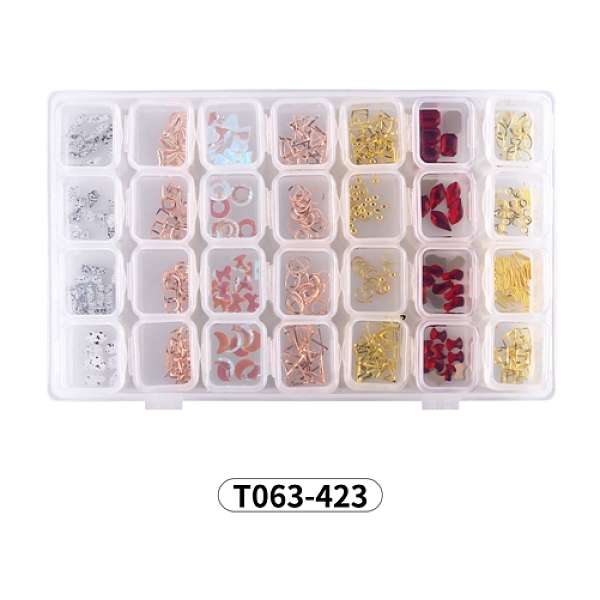 

PandaHall Nail Art Stud Kits, Including Brass & Resin & Glass Cabochons, Nail Art Decoration Accessories, Mixed Shapes, Mixed Color..., Multicolor