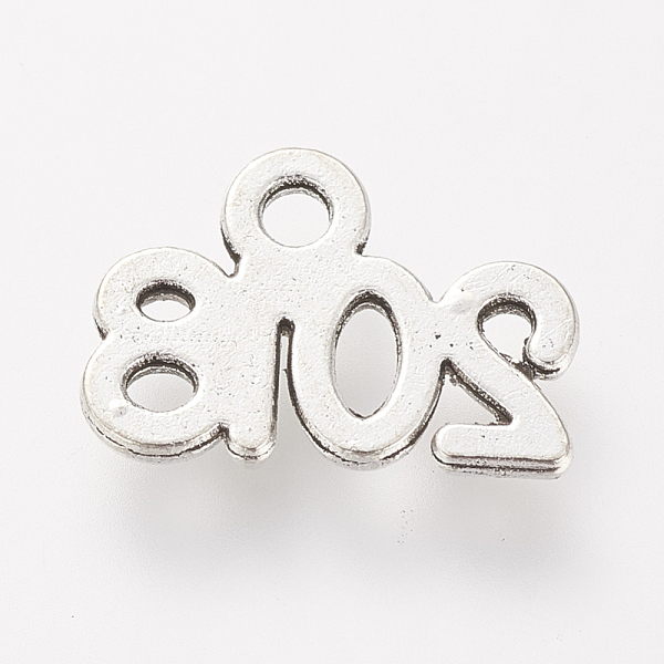 

PandaHall Tibetan Style Alloy Charms, Birth Year 2018, Lead Free & Cadmium Free, Antique Silver, 9x13.5x1mm, Hole: 2mm Alloy Number