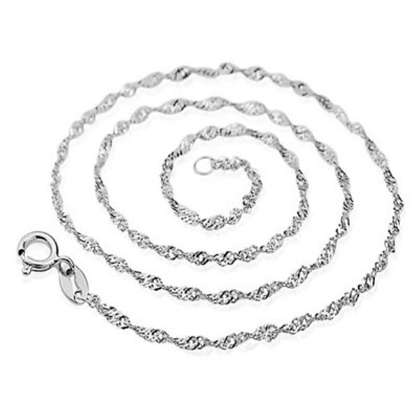 

PandaHall Brass Singapore Chain Necklaces, Water Wave Chain Necklaces, Soldered, Unisex, Platinum, 30 inch(75cm) Brass
