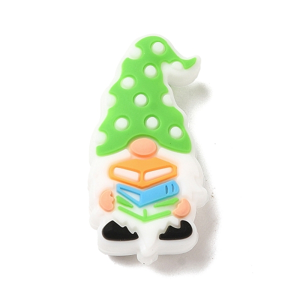 

PandaHall Gnome Food Grade Eco-Friendly Silicone Focal Beads, Silicone Teething Beads, Lime, 29x15.5x8.5mm, Hole: 2.5mm Silicone Gnome Green
