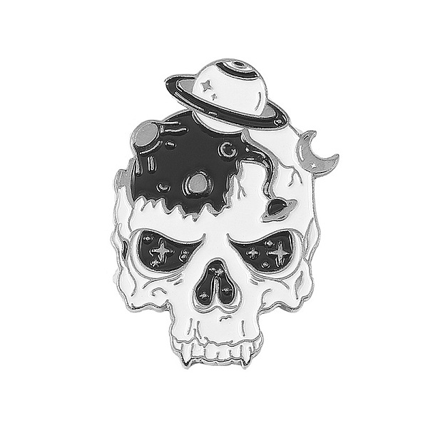 

PandaHall Alloy Enamel Brooches, Skull, Black, 30x20mm Alloy+Enamel Black