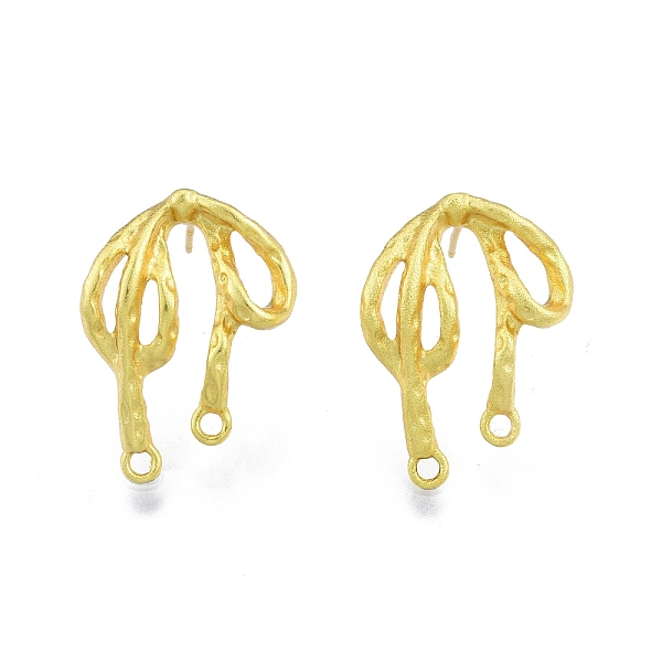 

PandaHall Rack Plating Brass Stud Earring Findings, with Horizontal Loops, Nickel Free, Bowknot, Matte Gold Color, 18x16.5mm, Pin: 0.8mm...