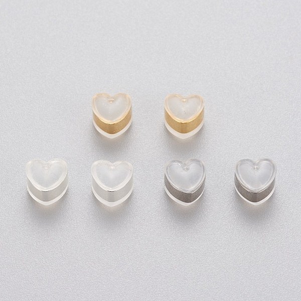 

PandaHall Eco-Friendly Plastic Ear Nuts, Earring Backs, with 304 Stainless Steel Findings, Heart, Red, Mixed Color, 5.5x6x5~5.5mm, Hole..., White