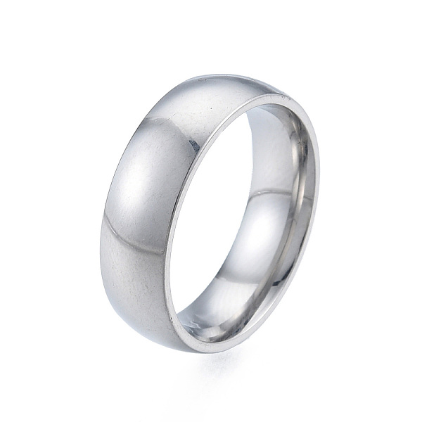 

PandaHall 201 Stainless Steel Plain Band Finger Ring for Women, Stainless Steel Color, Inner Diameter: 17mm 201 Stainless Steel