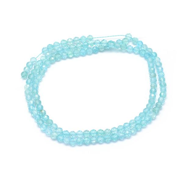 

PandaHall Natural Apatite Beads Strands, Grade AA, Faceted, Round, 3mm, Hole: 0.5mm, about 113pcs/strand, 15.35 inch(39cm) Apatite Round