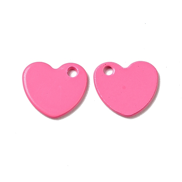 

PandaHall Spray Painted 201 Stainless Steel Charms, Heart Charm, Hot Pink, 10x9x1mm, Hole: 1.4mm 201 Stainless Steel Heart