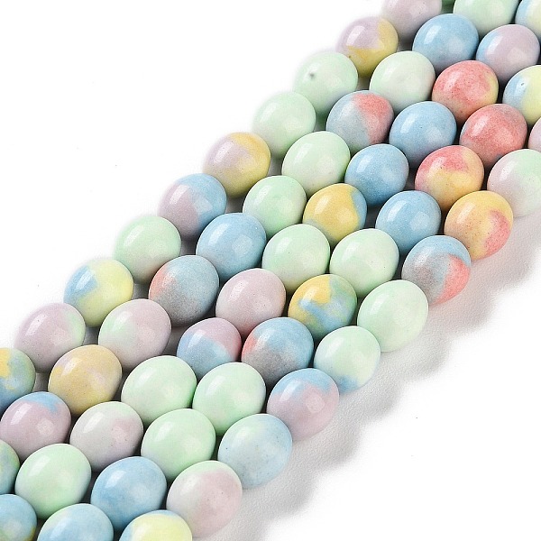 

PandaHall Natural Rainbow Alashan Agate Beads Strands, Dyed, Oval, Mixed Color, 9.5x8~8.5mm, Hole: 0.7mm, about 43pcs/strand, 16.34 inch..., Multicolor