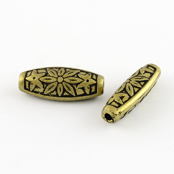 

PandaHall Antique Acrylic Beads, Oval, Antique Bronze Plated, 29x12x9mm, Hole: 3mm, about 80pcs/110g Acrylic Oval