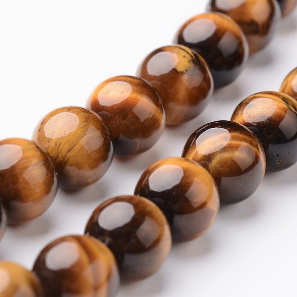 

PandaHall Round Natural Tiger Eye Bead Strands, Grade A, 8mm, hole: 1mm, about 47~48pcs/strand, 15 inch Tiger Eye Round