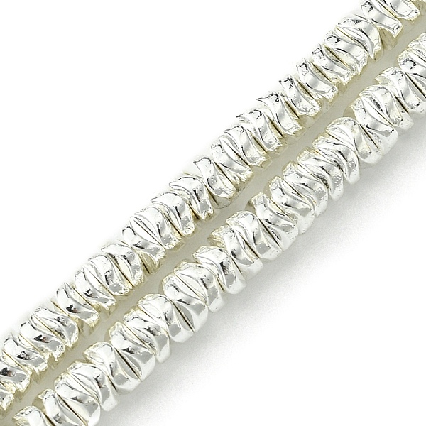 

PandaHall Electroplated Synthetic Non-Magnetic Hematite Beads Strands, Wavy Disc, Silver Plated, 4x1.5mm, Hole: 1mm, about 256pcs/strand...