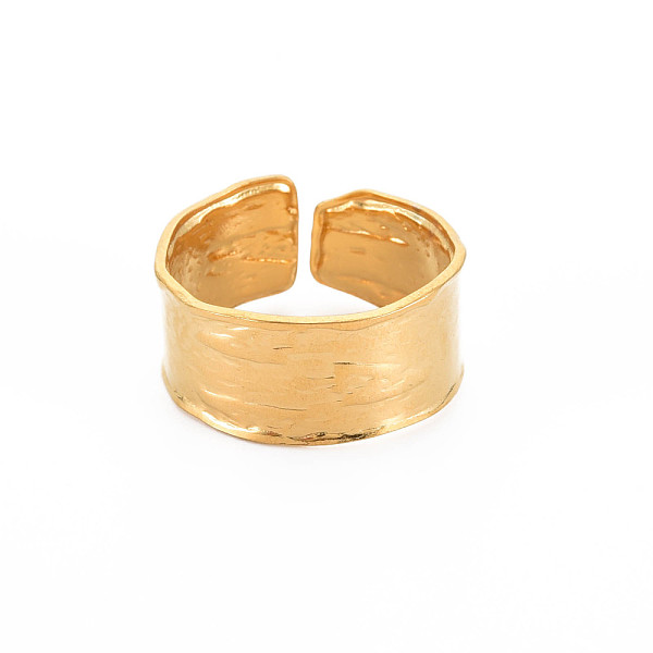 

PandaHall Ion Plating(IP) 304 Stainless Steel Plain Band Open Cuff Ring for Women, Nickel Free, Real 18K Gold Plated, US Size 9 1/4(19.1mm)...