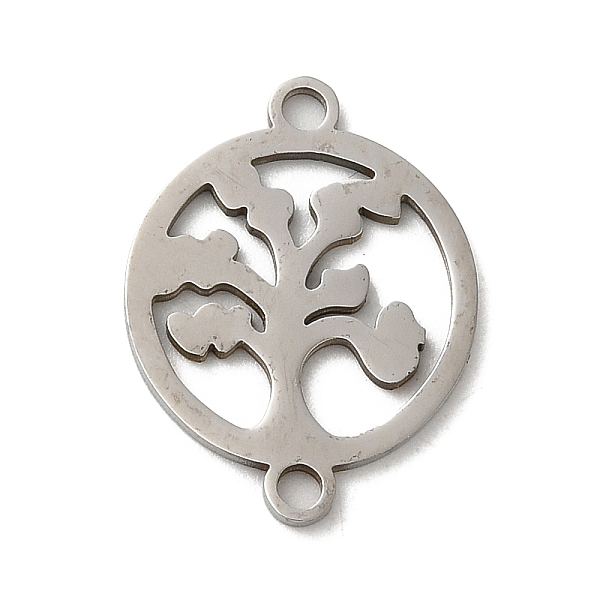 

PandaHall 304 Stainless Steel Connector Charms, Flat Round with Tree of Life Links, Stainless Steel Color, 19x14.5x1mm, Hole: 1.8mm 304...