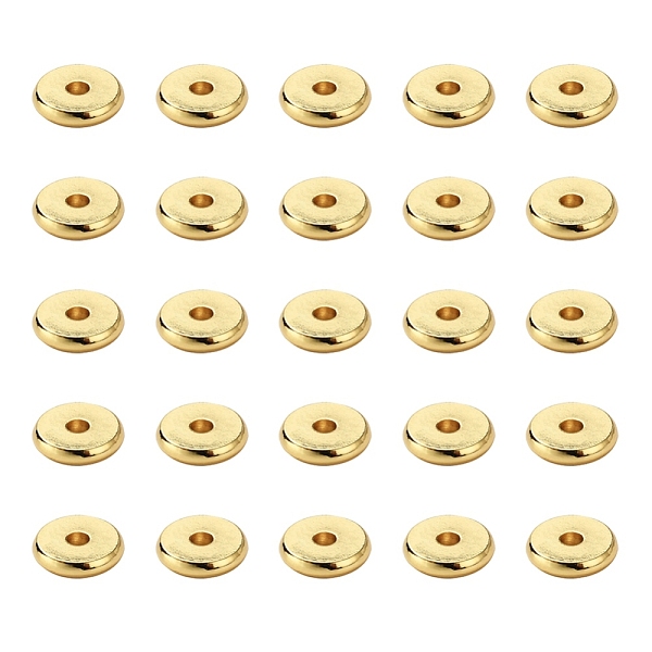 

PandaHall Brass Spacer Beads, Disc, Golden, 8x1.5mm, Hole: 2mm, 30pcs/set Brass Disc