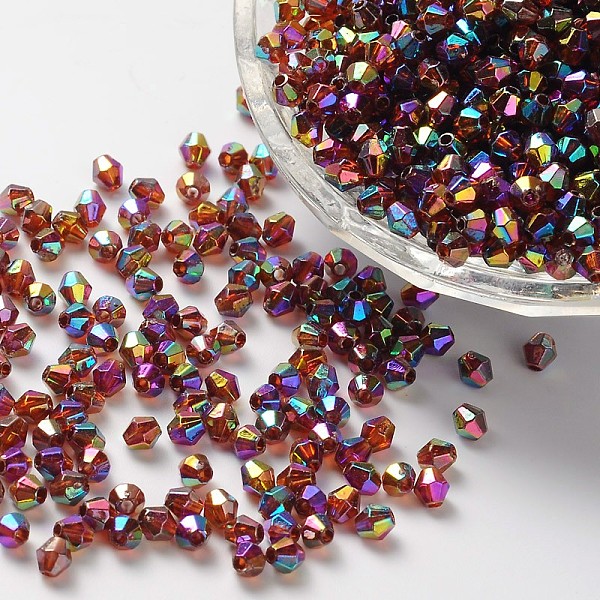 

PandaHall Bicone AB Color Plated Eco-Friendly Transparent Acrylic Beads, Saddle Brown, 4x4mm, Hole: 1mm, about 16600pcs/500g Acrylic Bicone...