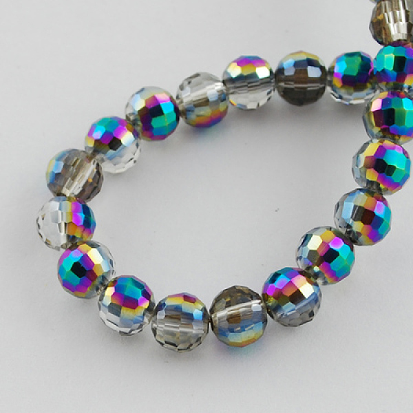 

PandaHall Electroplate Glass Bead Strands, Multi-color Plated, Faceted, Round, Colorful, 6mm, Hole: 1mm, about 72pcs/strand, 15 inch Glass...