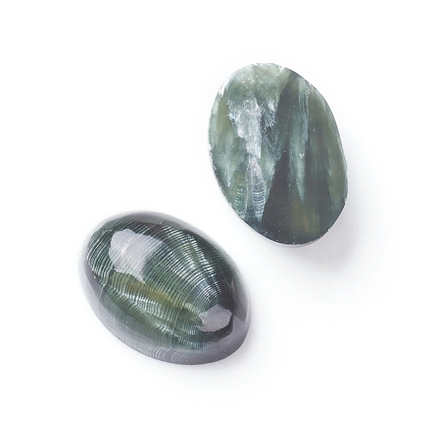 

PandaHall Natural Seraphinite Cabochons, Oval, 14x10x5~5.5mm Seraphinite Oval