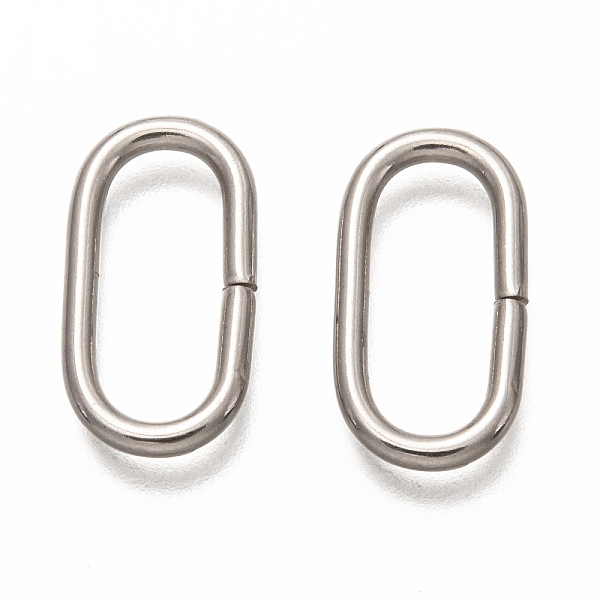 

PandaHall 304 Stainless Steel Open Jump Rings, Oval, Stainless Steel Color, 19x10x2mm, inner diameter: 6x15mm 304 Stainless Steel