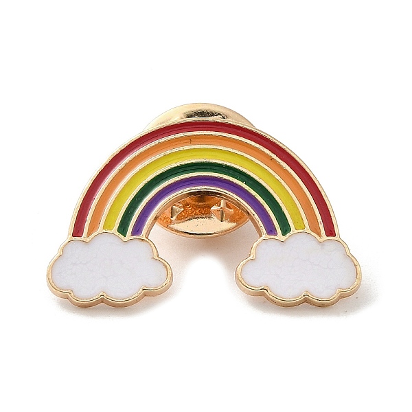 

PandaHall Pride Rainbow Theme Enamel Pins, Light Gold Alloy Badge for Backpack Clothes, Colorful, Rainbow, 15x25x1.5mm Alloy+Enamel Rainbow