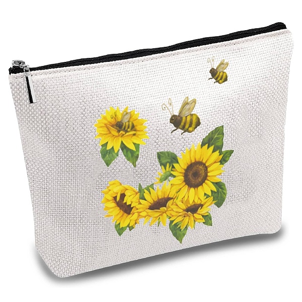 

PandaHall Custom Polycotton Canvas Stroage Bags, Metal Zipper Pouches, Rectangle, Sunflower, 18x25cm Polycotton Flower
