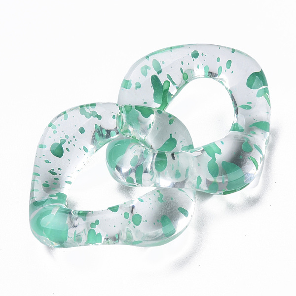 

PandaHall Transparent Acrylic Linking Rings, Quick Link Connectors, for Curb Chains Making, Twist Oval, Medium Sea Green, 31x29x7mm, Inner...