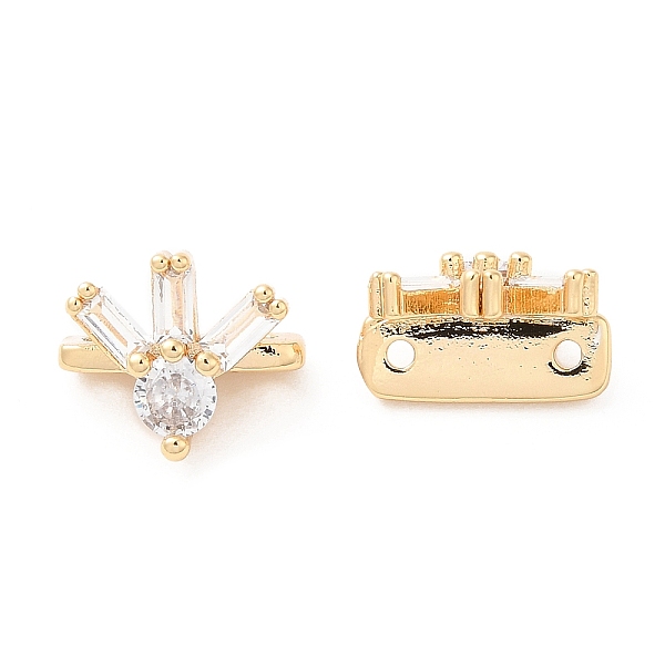 

PandaHall Brass Connector Charms, with Clear Glass, Oval Links, Real 18K Gold Plated, 10.5x13x7.5mm, Hole: 1.2mm Brass+Glass Oval Clear