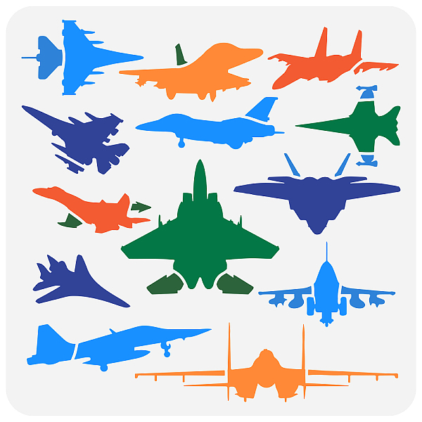 

PandaHall PET Hollow Out Drawing Painting Stencils, for DIY Scrapbook, Photo Album, Airplane, 30x30cm Plastic Airplane