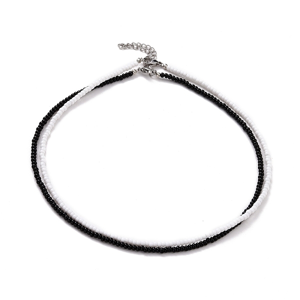 

PandaHall 2 Pcs 2 Colors Black & White Glass Seed Beaded Necklaces Set, Choker Jewelry for Women and Girls, Mixed Color, 40.5cm, 2pcs/set..., Multicolor