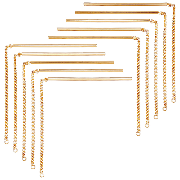 

PandaHall HOBBIESAY 20Pcs Brass Stud Earrings Finding, with Loops, Long Chain Tassel Ear Thread, Nickel Free, Real 18K Gold Plated, 90mm...