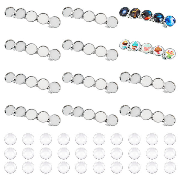 

PandaHall Unicraftale DIY Blank Dome Alligator Hair Clip Making Kit, Including Iron Alligator Hair Clip Settings, Glass Cabochons, Platinum...