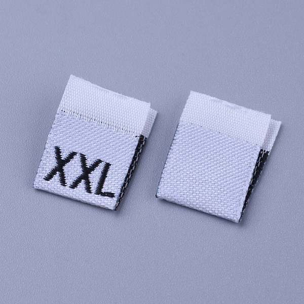 

PandaHall Clothing Size Labels(2XL), Garment Accessories, Size Tags, White, 18x12.5x1mm, 200pcs/bag Cotton White