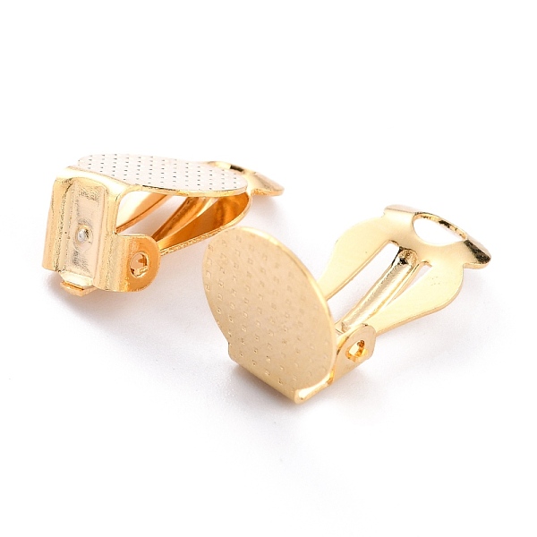 

PandaHall 304 Stainless Steel Clip-on Earring Findings, with Round Flat Pad, Golden, 16x10x7mm, Hole: 3mm 304 Stainless Steel