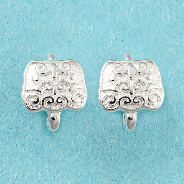 

PandaHall Brass Earring Hooks, Ear Wire with Loops, Cadmium Free & Lead Free, 925 Sterling Silver Plated, 10x8mm, Hole: 1.5mm Brass