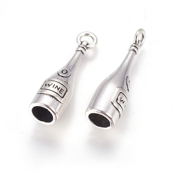 

PandaHall Tibetan Style Zinc Alloy Pendants, Wine Bottle, Antique Silver, 27.5x8mm, Hole: 3mm Alloy Bottle