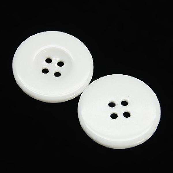 

PandaHall Resin Buttons, Dyed, Flat Round, White, 20x3mm Resin Flat Round White