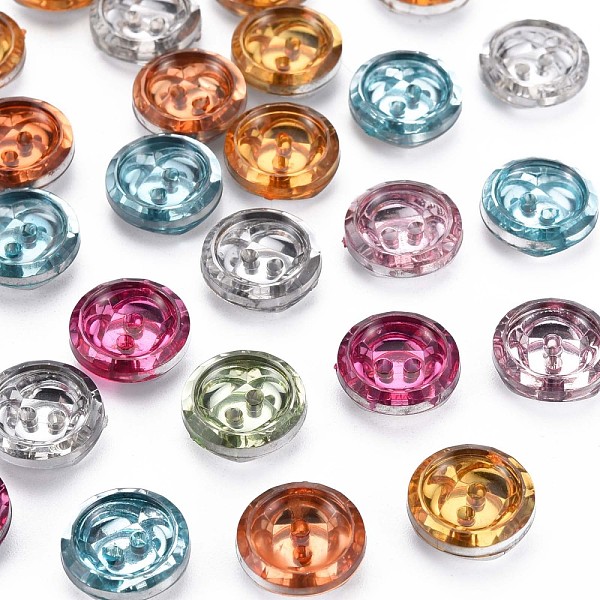 

PandaHall 2-Hole Resin Buttons, Back Plated, Flat Round, Mixed Color, 13x4mm, Hole: 1.6mm Resin Flat Round Multicolor