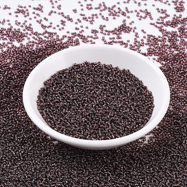 

PandaHall MIYUKI Round Rocailles Beads, Japanese Seed Beads, 11/0, (RR13) Silverlined Dark Smoky Amethyst, 11/0, 2x1.3mm, Hole: 0.8mm, about..., Purple