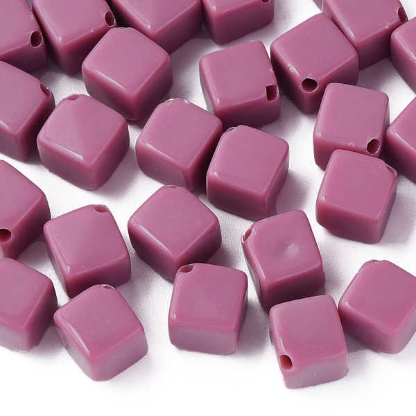 

PandaHall Opaque Acrylic Beads, Cube, Flamingo, 13x14.5x14.5mm, Hole: 2mm, about 530pcs/500g Acrylic Cube Pink