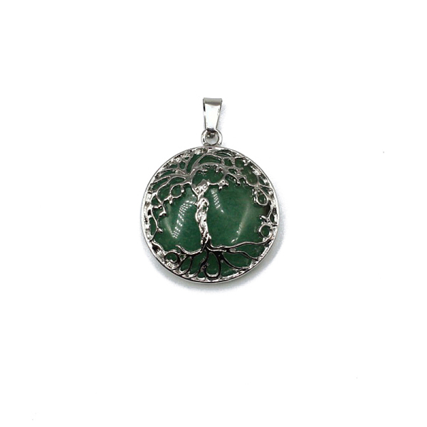 

PandaHall Natural Green Aventurine Pendants, Tree of Life Charms with Platinum Plated Alloy Findings, 31x27mm Green Aventurine Tree of Life