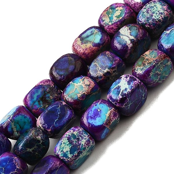 Brins de perles de jaspe impérial naturel