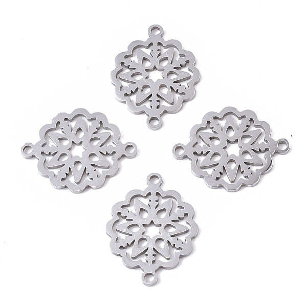 

PandaHall 201 Stainless Steel Links connectors, Laser Cut, Flower, Stainless Steel Color, 19x15x1mm, Hole: 1.2mm 201 Stainless Steel Flower