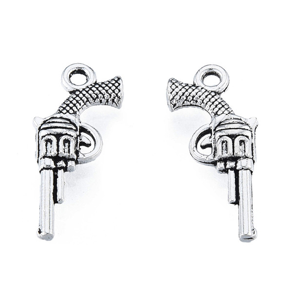 

PandaHall Tibetan Style Alloy Pendants, Cadmium Free & Lead Free, Gun, Antique Silver, 20x9x3mm, Hole: 1.5mm, about 1400pcs/1000g Alloy...